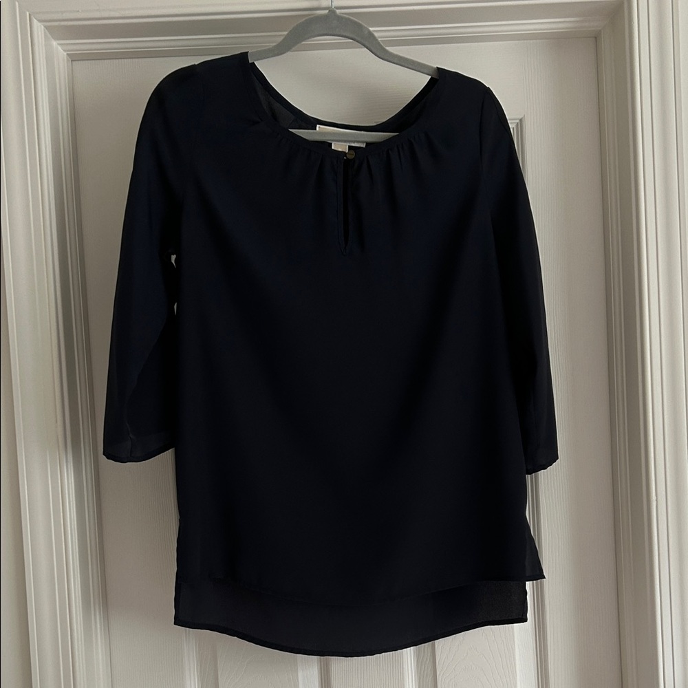 Michael Kors Navy Scoop-Neck Tunic Blouse